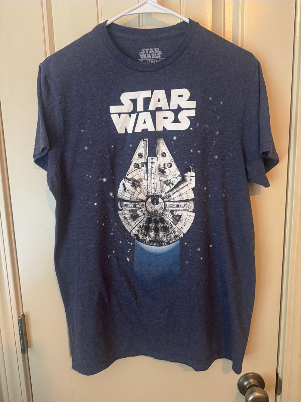 Star Wars Navy Blue & White Millennium Falcon Graphic Tee